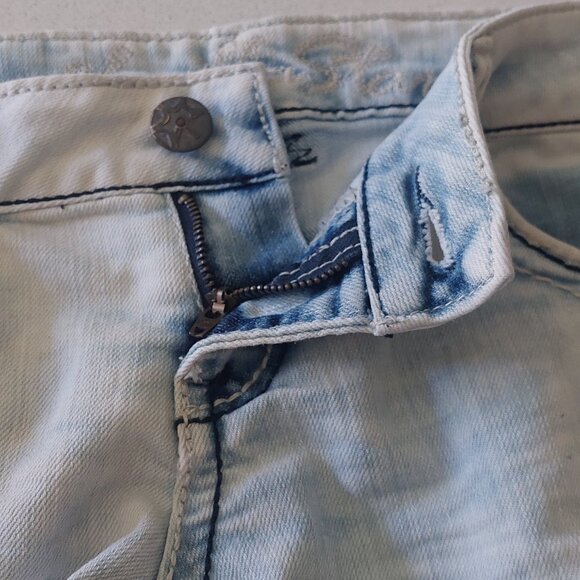 Vanilla Star by Delia's Light Denim Union Jack Shorts Juniors Size 11 - Picture 14 of 15